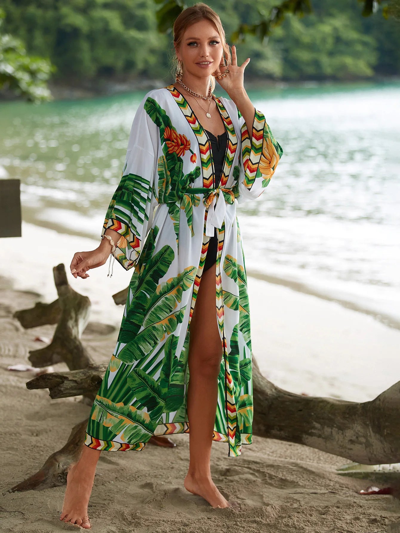 The Africa Printed Beach Kimono Cover-Up kimonos LUNARITY GARAGE