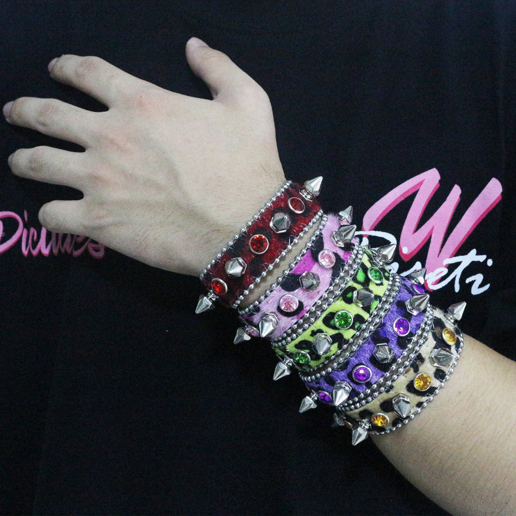Rhinestone Y2K Bracelet – Unisex PU Leather Statement Jewelry Bracelets LUNARITY GARAGE