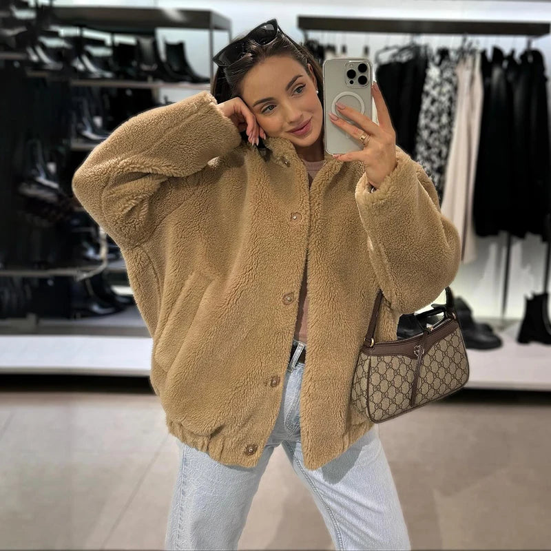 Chic Teddy Bear Faux Fur Coat Coats Lunarity Garage