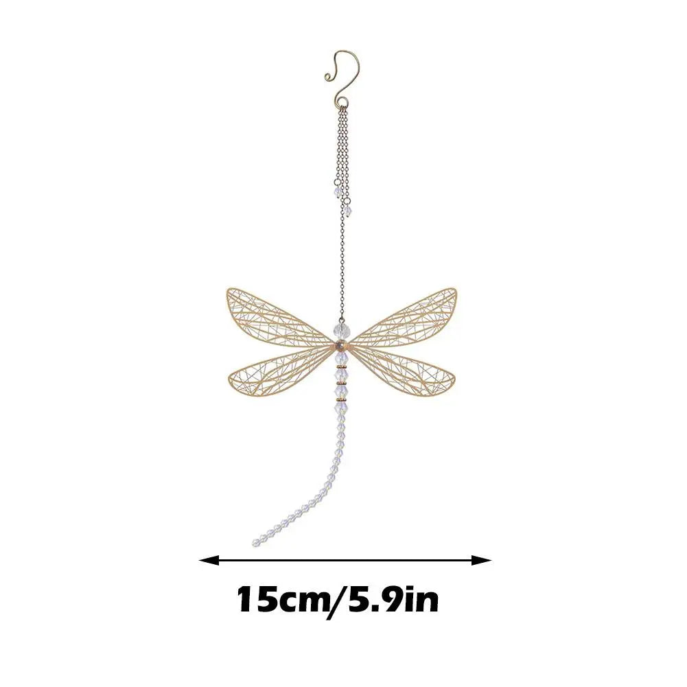 Metal Wing Dragonfly & Butterfly Crystal Suncatcher – Garden Wind Chimes & Home Window Car Decor Suncatcher Lunarity Garage