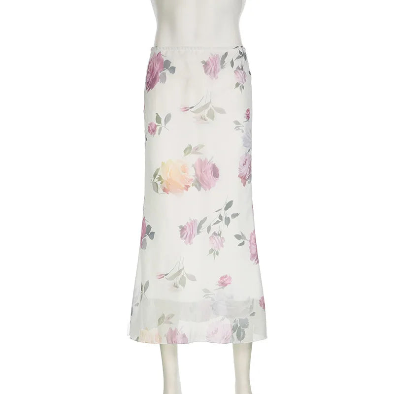 Elegant Printed High Waist Maxi Skirt – Chic & Timeless Skirts LUNARITY GARAGE