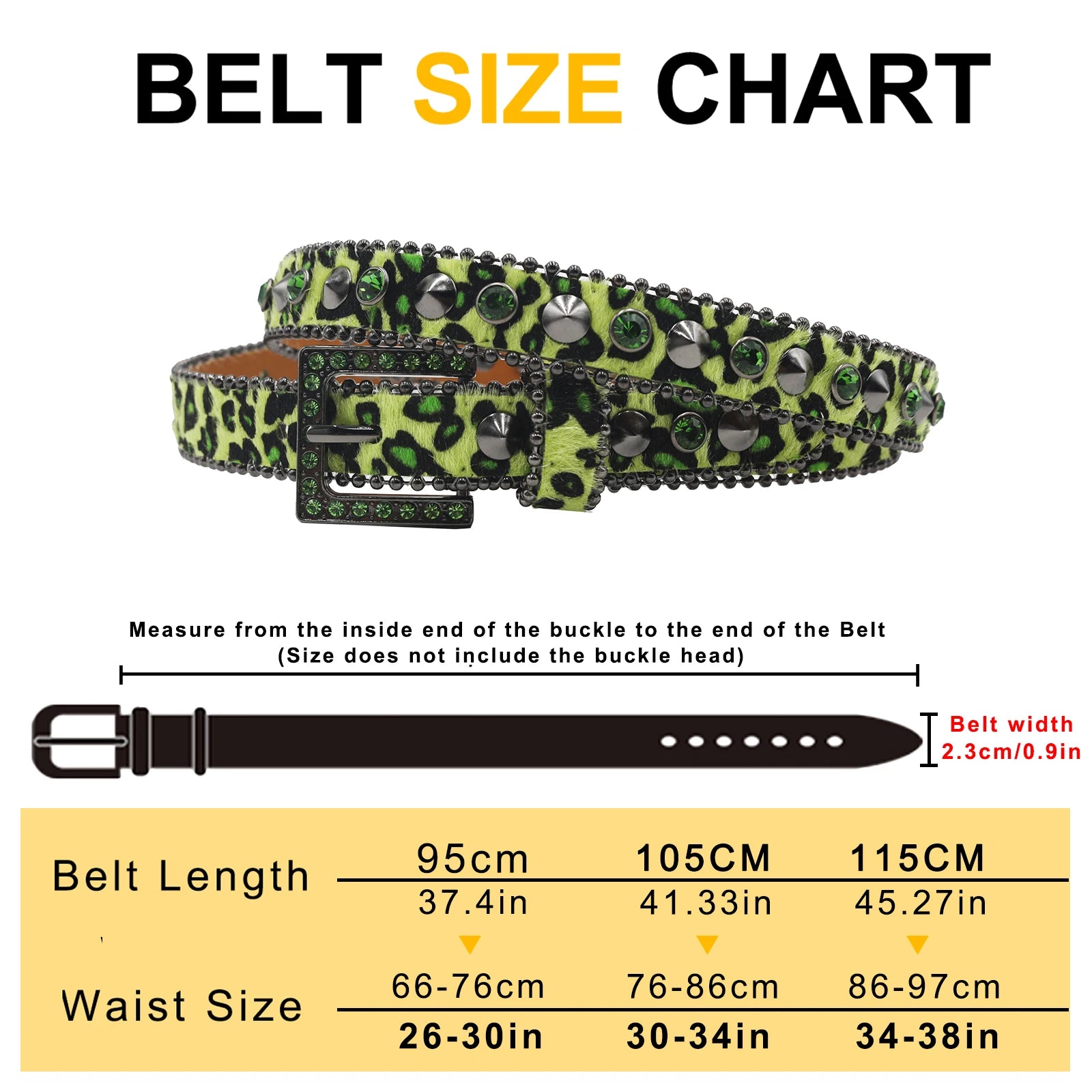 Women’s Rhinestone Leopard Belt – Western Crystal Square Buckle belt LUNARITY GARAGE