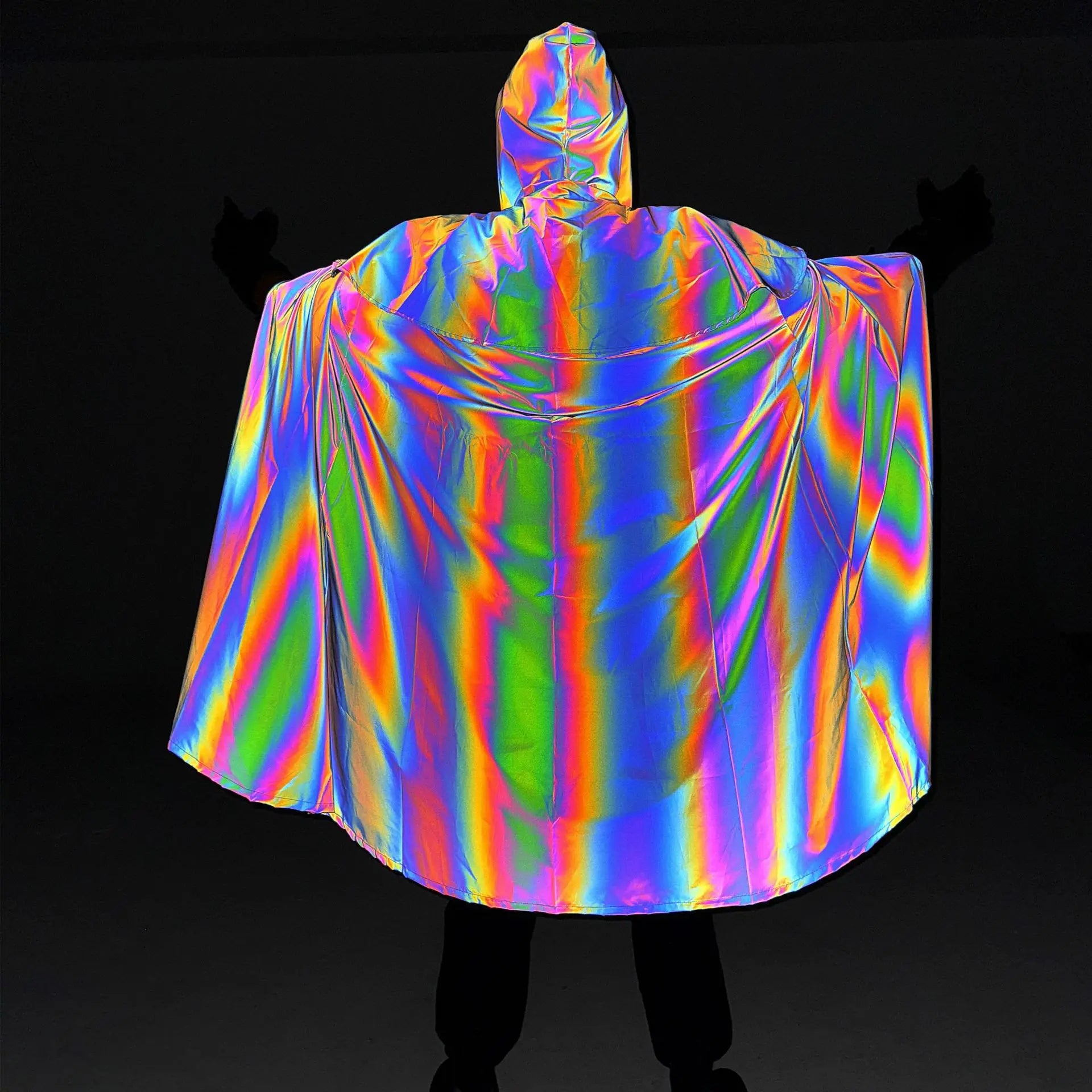 X-Long Reflective Hooded Cape – Unisex Festival & Cosplay Statement Piece Ponchos Lunarity Garage