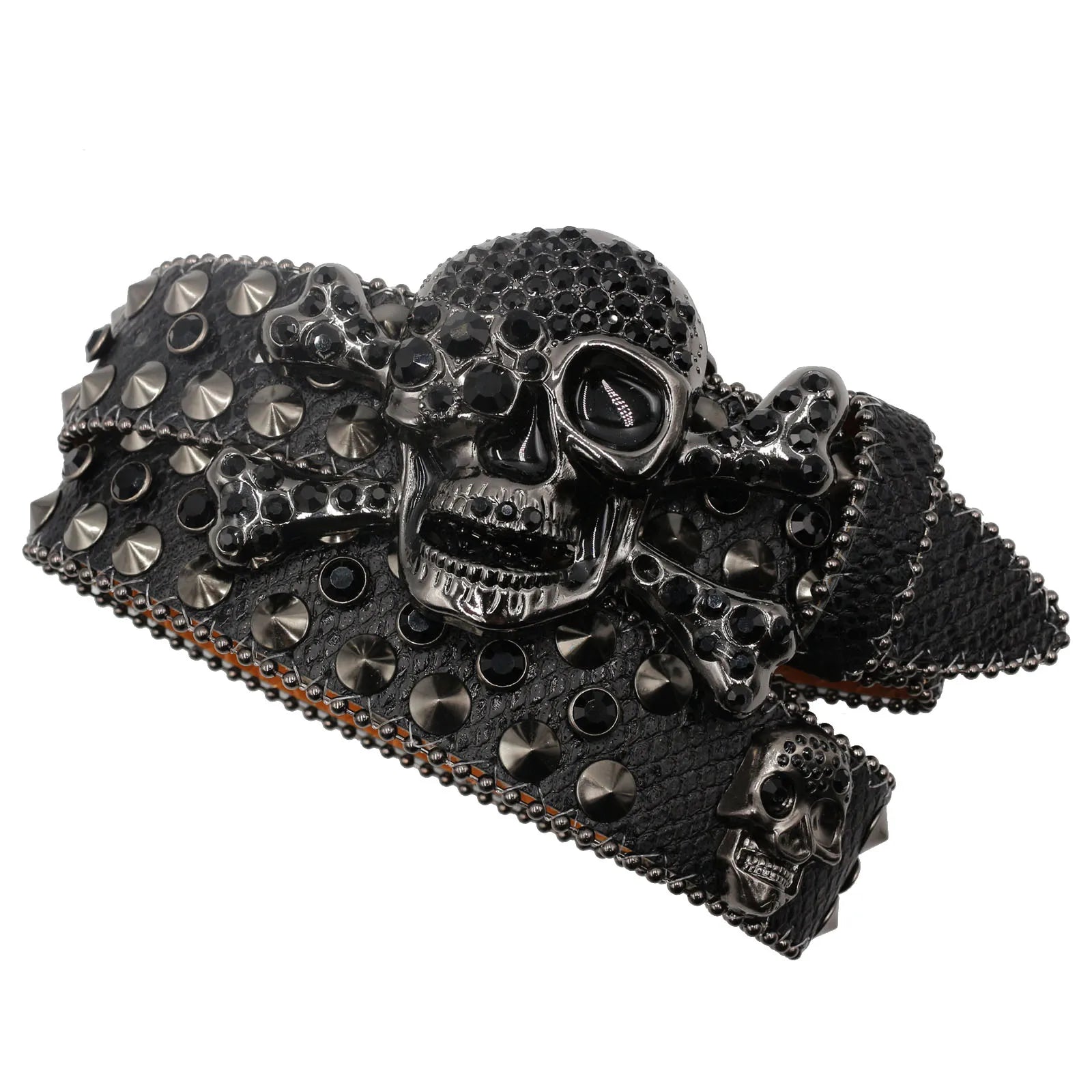 Skull Rhinestone Cowboy Belt – European & American Style Pin Buckle belt LUNARITY GARAGE