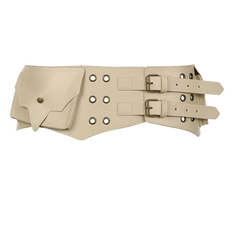 Vintage Exaggerated Western PU Leather Belt belt LUNARITY GARAGE   