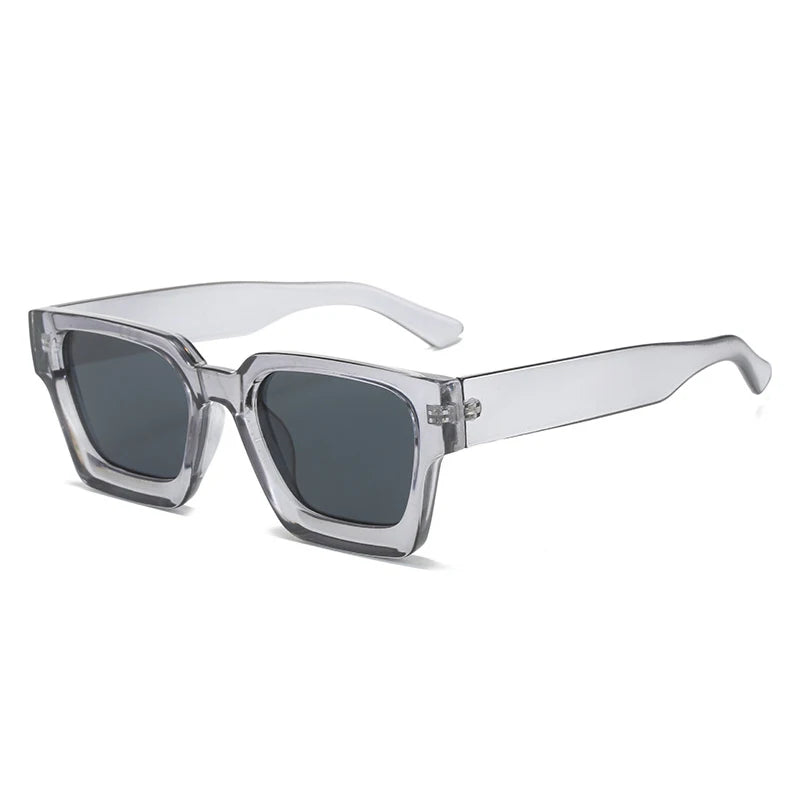 Vintage Square Candy Color Sunglasses – UV400 Gradient Designer Shades Sunglasses LUNARITY GARAGE Grey Grey As the picture