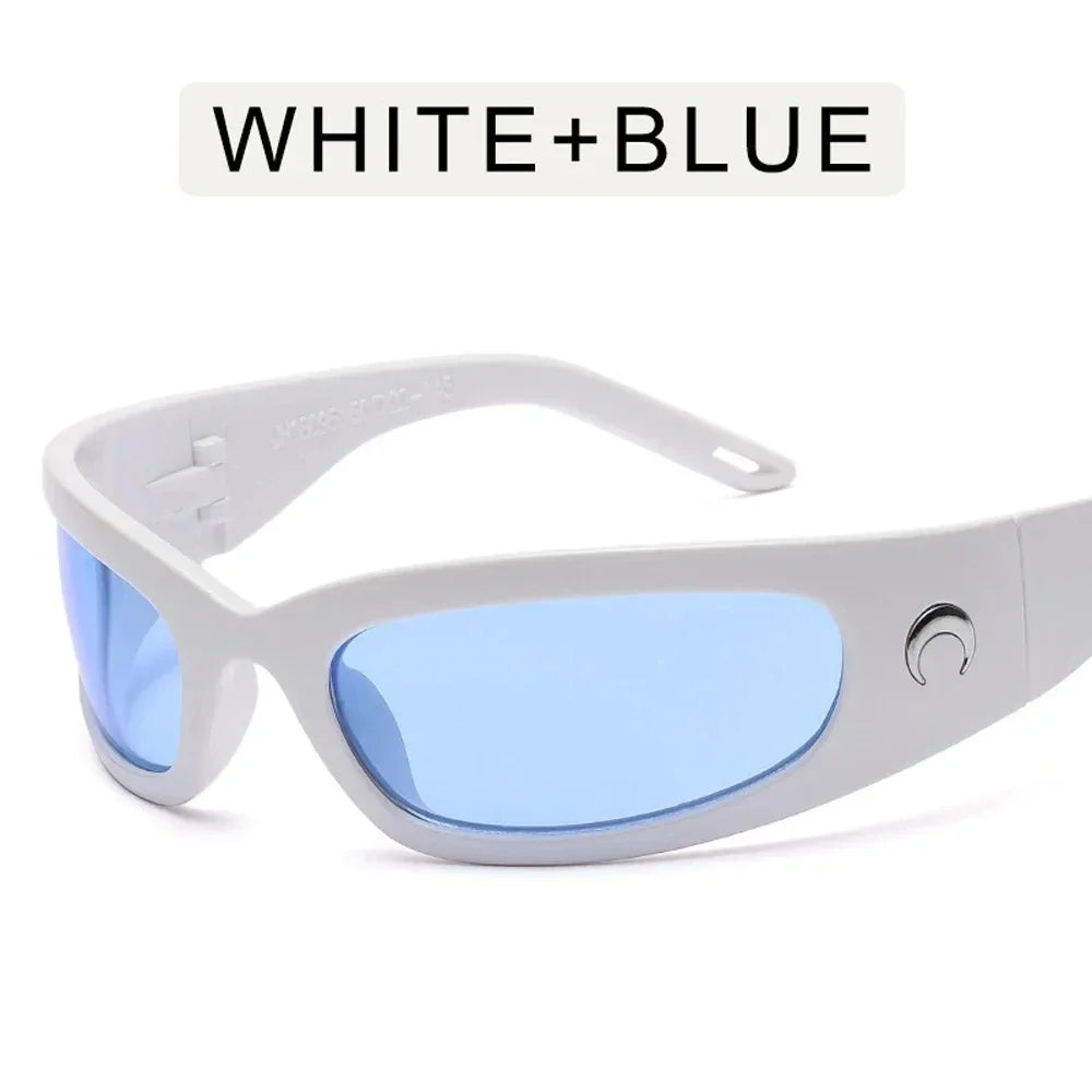 Retro Moon Sunglasses – Classic Luxury UV400 Shades for Men & Women Sunglasses Lunarity Garage White-Blue As Picture