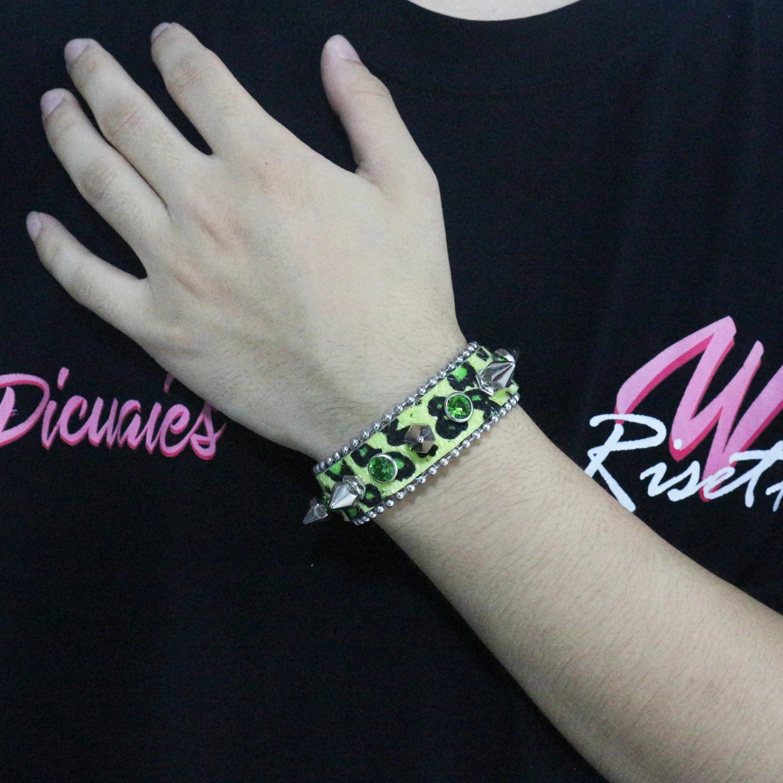 Rhinestone Y2K Bracelet – Unisex PU Leather Statement Jewelry Bracelets LUNARITY GARAGE