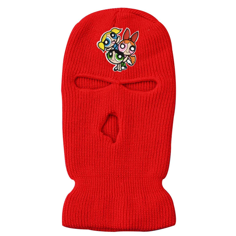 Y2K Ski Mask 3-Hole Knitted Balaclava Balaclavas Lunarity Garage Red PPG