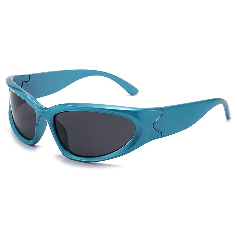 Y2K Sports Punk Square Sunglasses – Designer UV400 Mirror Shades for Women & Men Sunglasses Lunarity Garage C12