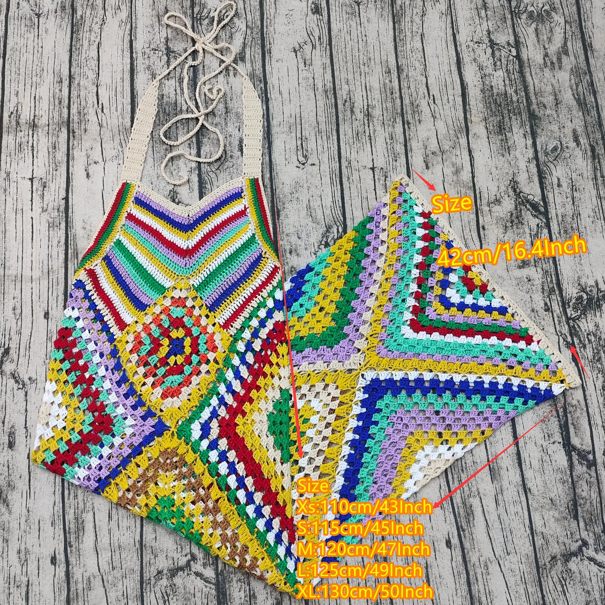 Vintage Granny Square Hand Crochet Maxi Dress Dress LUNARITY GARAGE