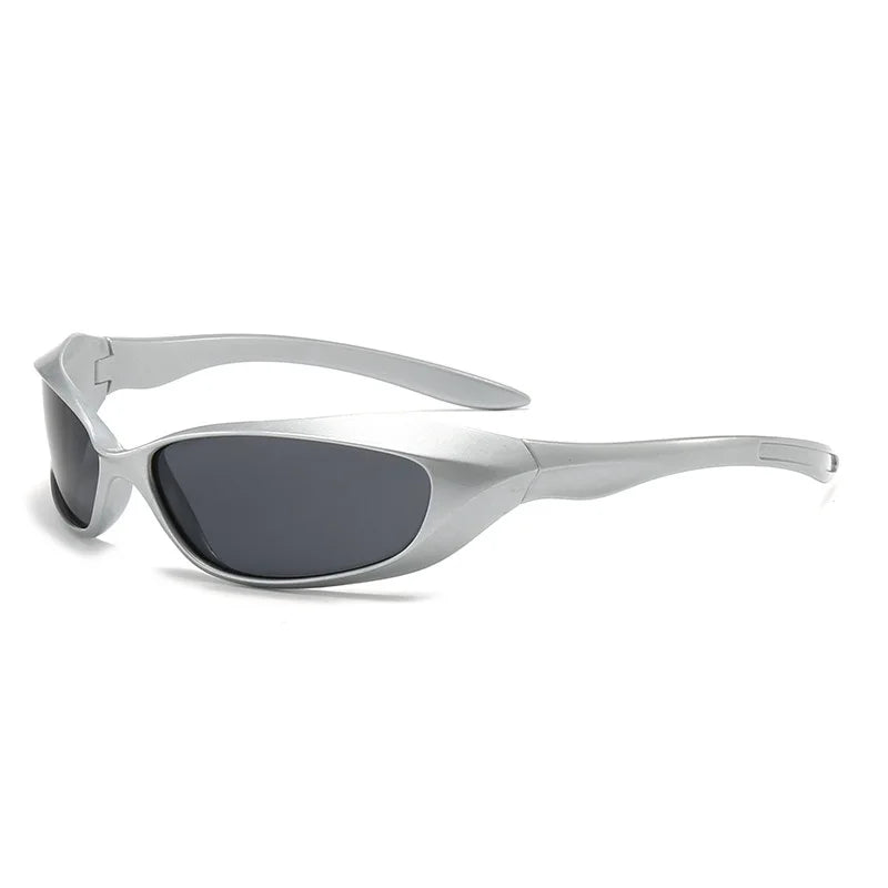 Y2K Punk Sports Sunglasses – Futuristic UV400 Designer Shades for Men & Women Sunglasses Lunarity Garage Silver Grey