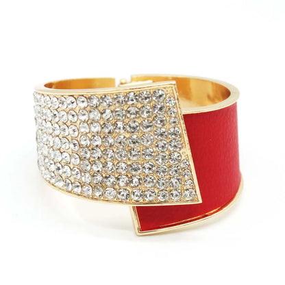 Fashion Geometric Crystal Cuff Bracelet Bracelets Lunarity Garage Red  