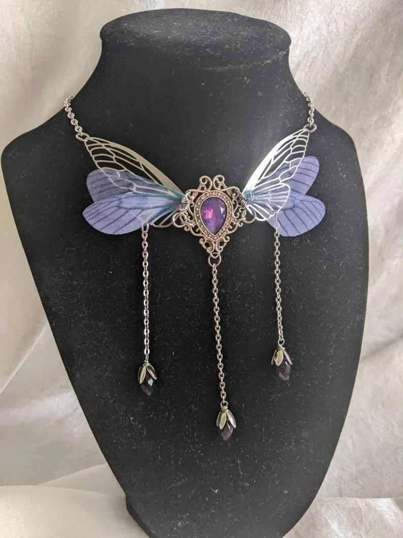 Enchanted Faerie Queen Wing Necklace Necklace Lunarity Garage Purple