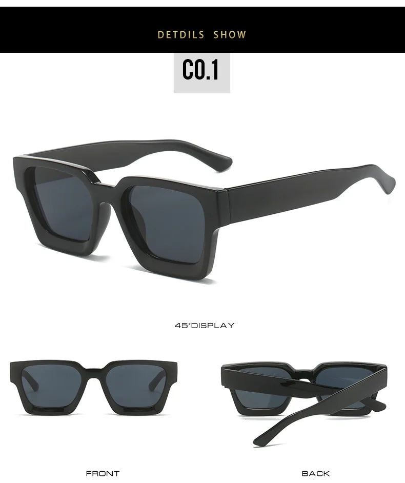 Vintage Square Candy Color Sunglasses – UV400 Gradient Designer Shades Sunglasses LUNARITY GARAGE