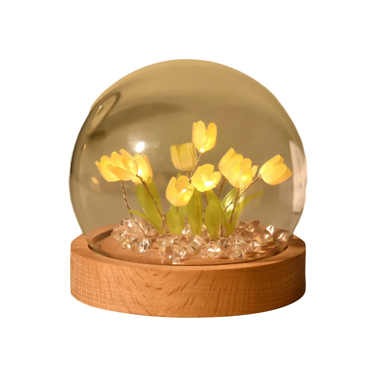 DIY Handmade Artificial Tulip LED Night Light – Bedside Table Lamp for Bedroom Decor, Christmas & Birthday Gifts home decor LUNARITY GARAGE Yellow DIY materials