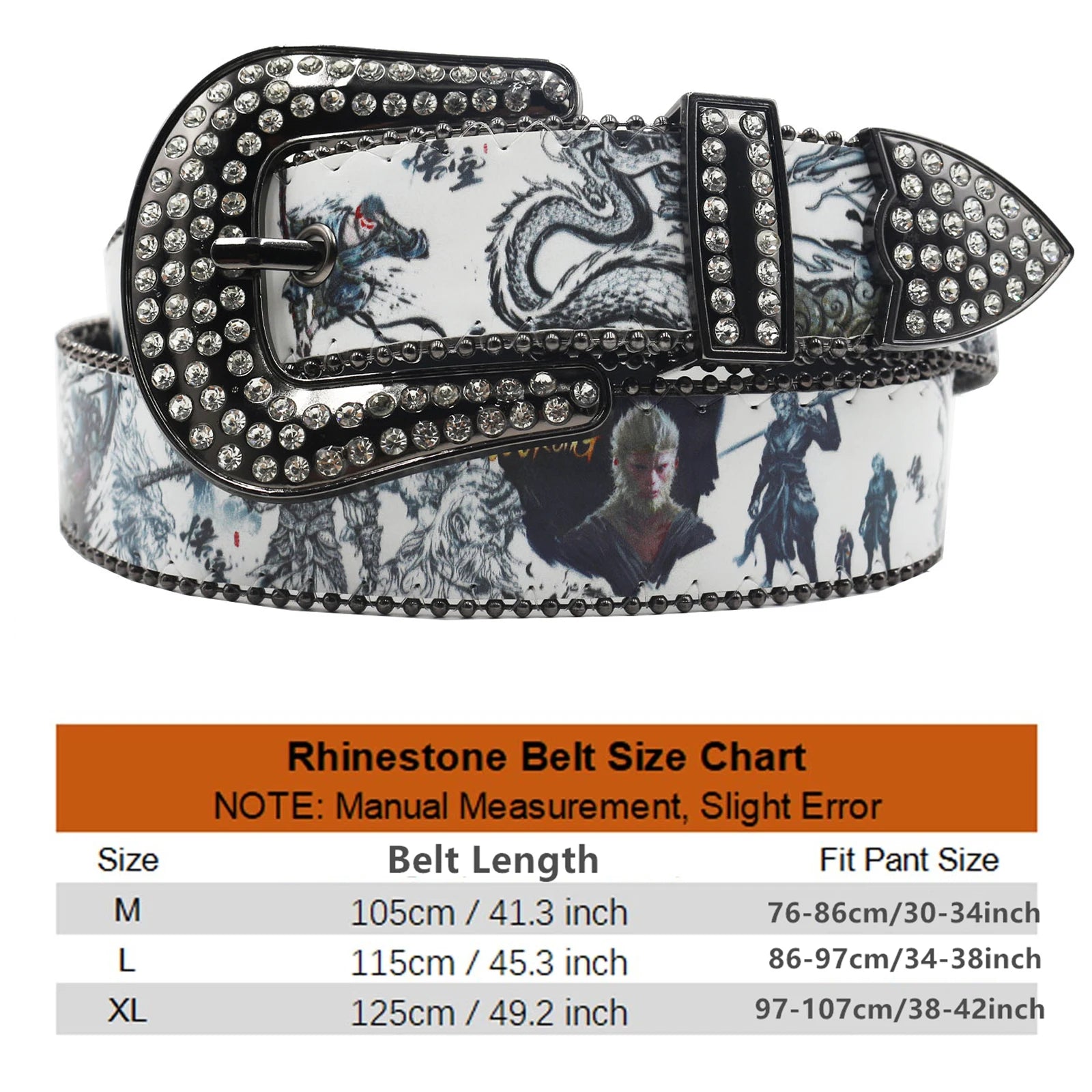 Black Myth Wukong Y2K Rhinestone Belt – Punk Hip Hop Style belt LUNARITY GARAGE