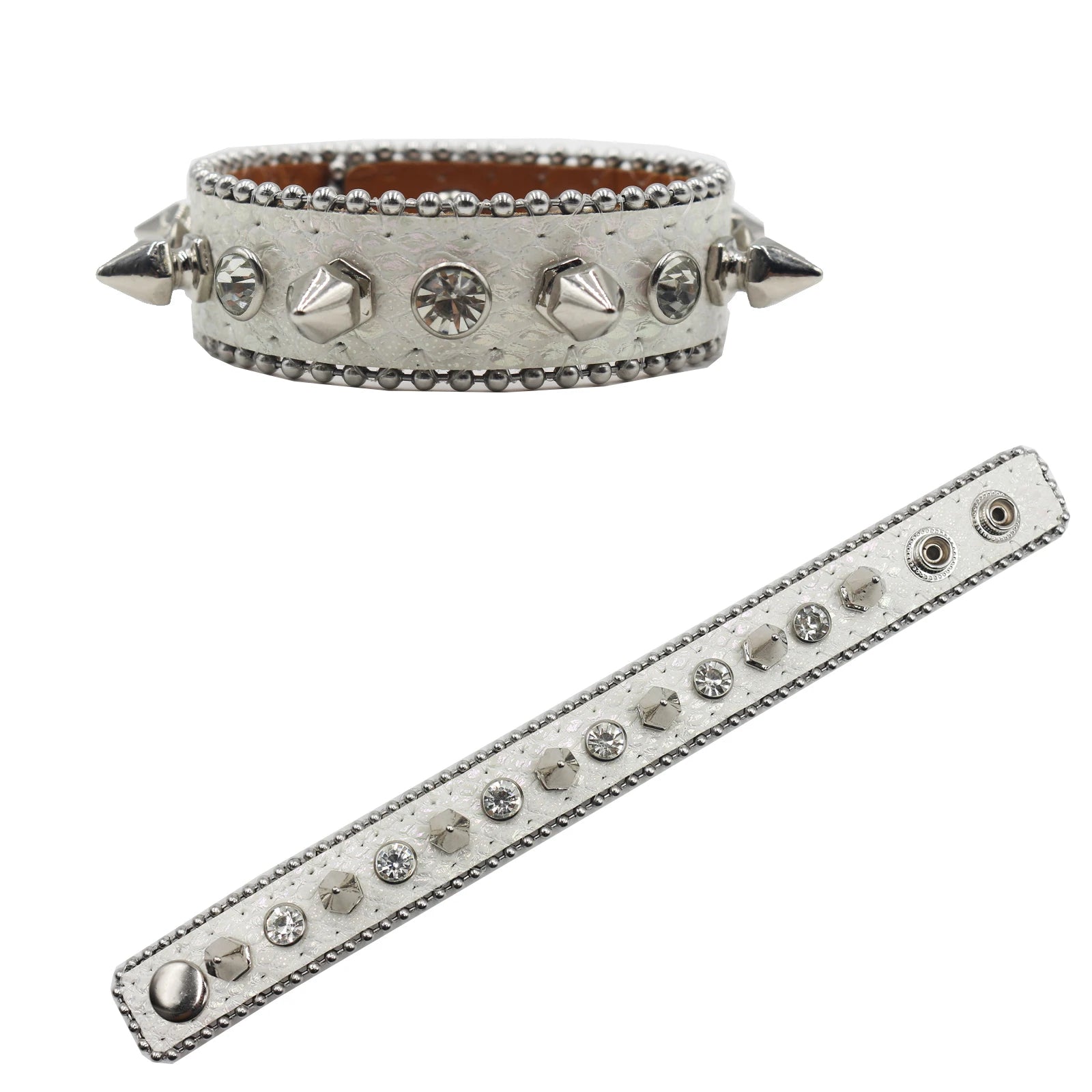 Rhinestone Denim Bracelet – Hip Hop Punk Rock Y2K Style (Unisex) bracelets LUNARITY GARAGE Silver