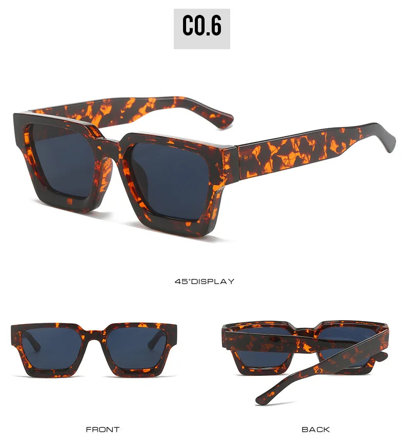 Vintage Square Candy Color Sunglasses – UV400 Gradient Designer Shades Sunglasses LUNARITY GARAGE