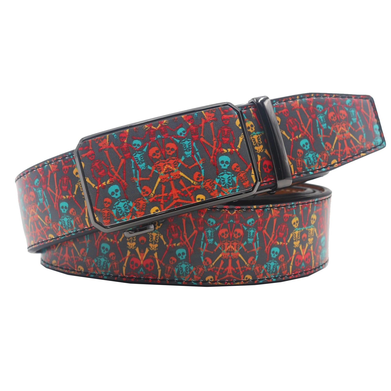 Elegant Hip Hop Automatic Buckle Belt – Luxury Vintage Print (3.5cm) belt LUNARITY GARAGE XR 90cm
