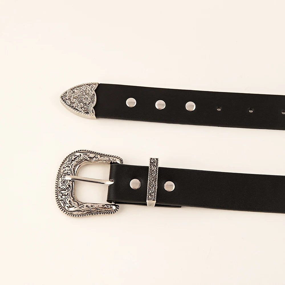 Vintage Rivet Gothic Belt - Punk Y2K Metal Buckle Belt Lunarity Garage