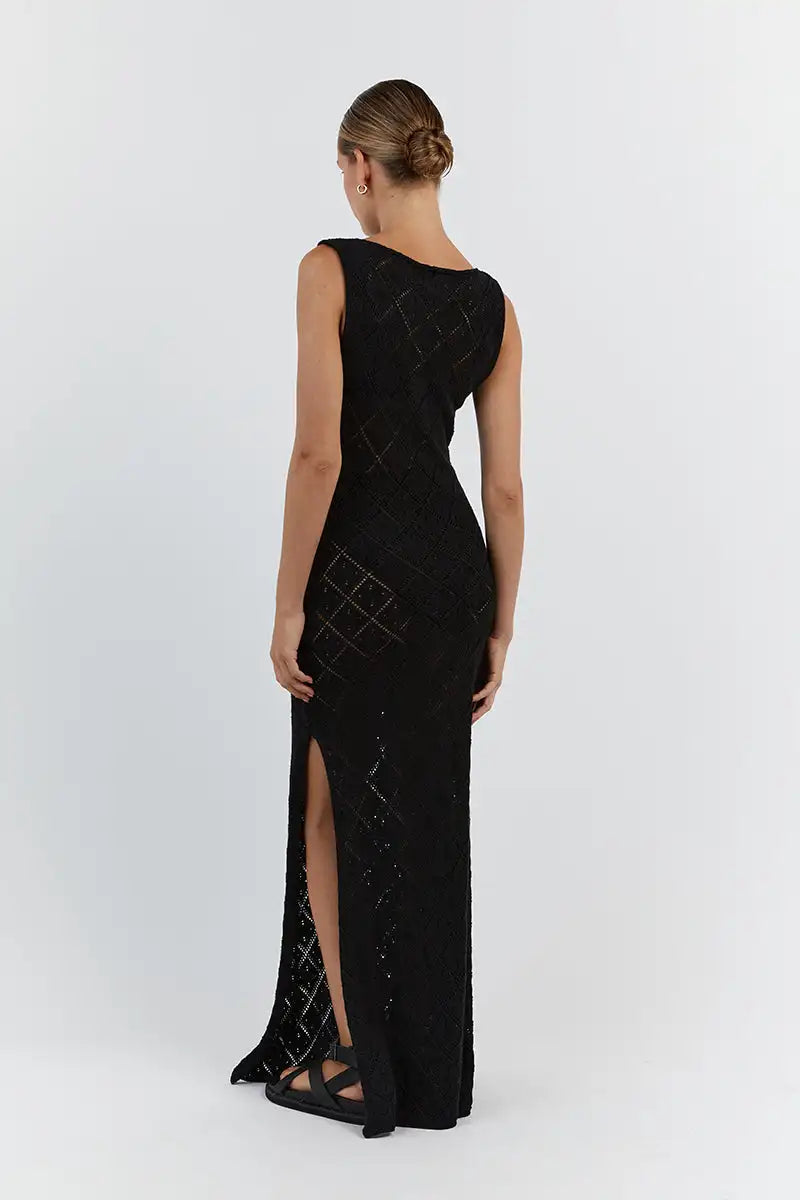 The Sexy Cut Out Slit Knit Mesh Maxi Cover-Up cover ups LUNARITY GARAGE