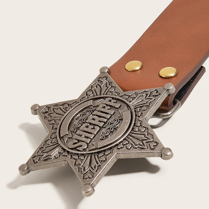 Star Buckle Y2K Fashion Jeans Belt - Western Cowgirl Rivet Wide Waistband Belt LUNARITY GARAGE
