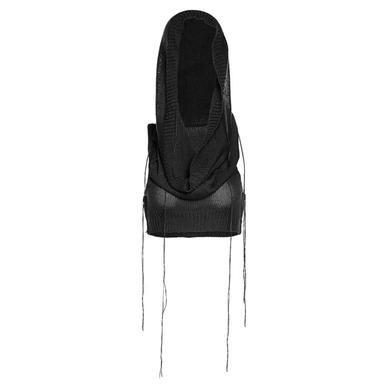 Y2K Knit Hooded Tank Top – Trendy & Edgy Summer Staple LUNARITY GARAGE