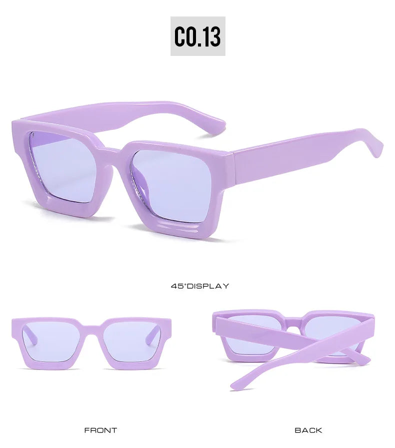 Vintage Square Candy Color Sunglasses – UV400 Gradient Designer Shades Sunglasses LUNARITY GARAGE