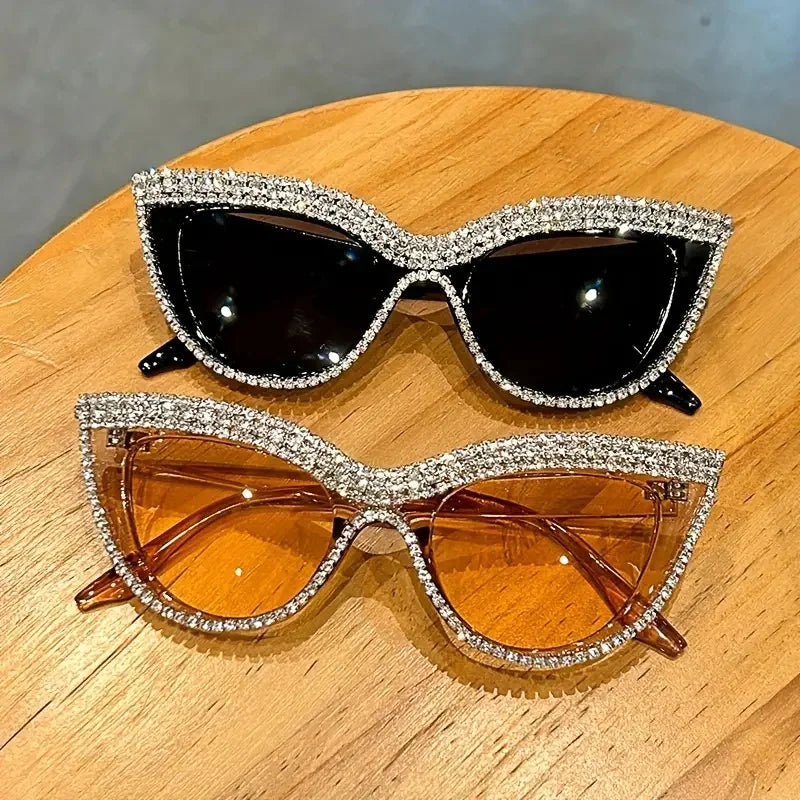 Bling Rhinestone Cat Eye Sunglasses – Luxury Decorative Shades for Women & Party Props Sunglasses Lunarity Garage