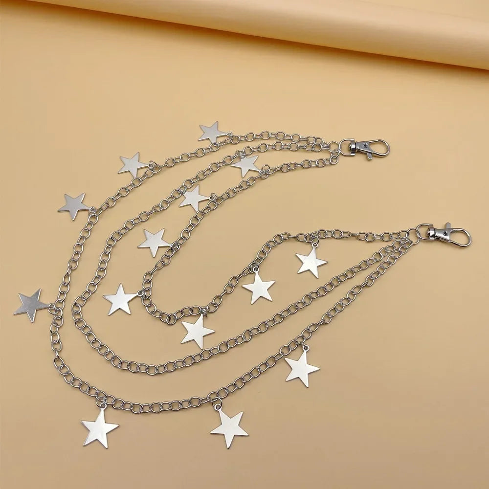 Stars Waist Chain Belt - Trendy Hip Hop Punk Pants Chain Accessory Belt LUNARITY GARAGE