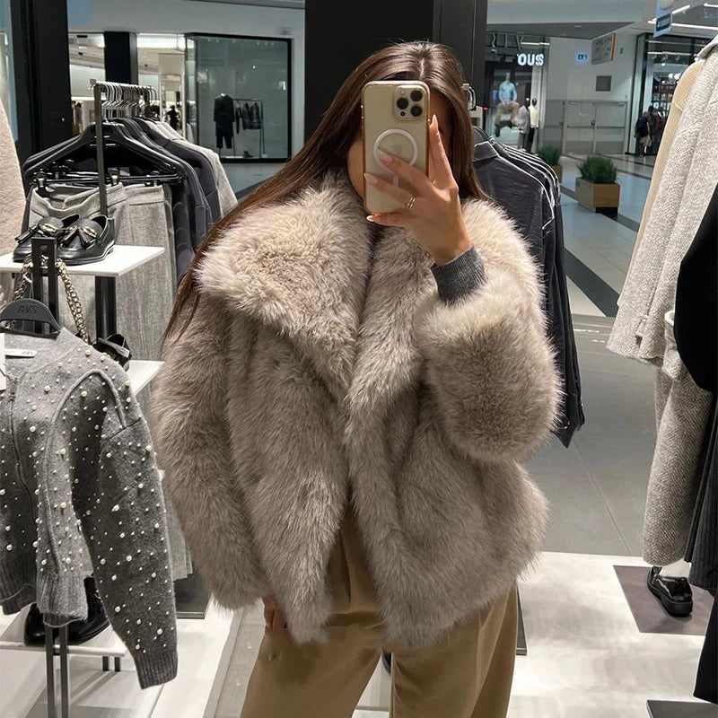 Luxury Faux Fur Gradient Coat for Women – 2025 Winter Collection coat LUNARITY GARAGE