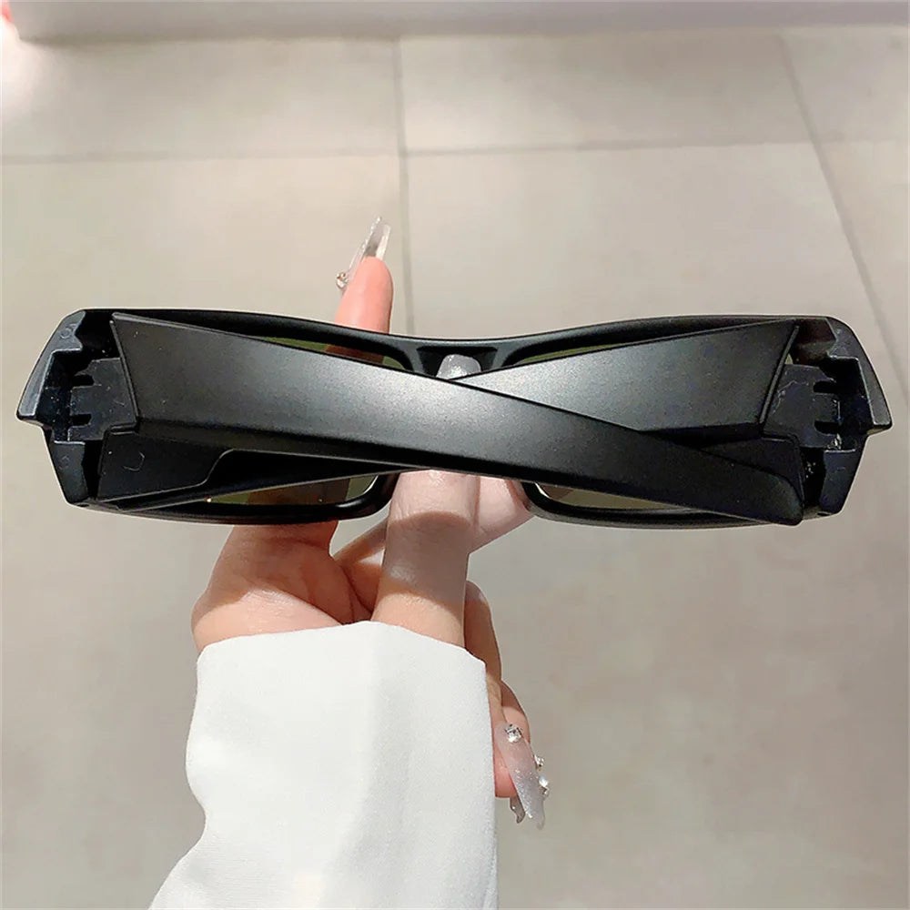 New Fashion Rectangular Frame Sunglasses Women Men Y2k Gradient Sun Glasses Outdoor Driving Cycling Eyewear UV400 Shades Goggles Sunglasses LUNARITY GARAGE