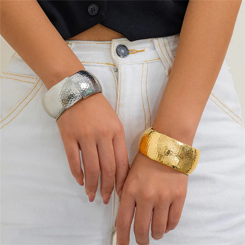 Vintage Geometric Wide Stripe Metal Open Bracelet Bracelets Lunarity Garage