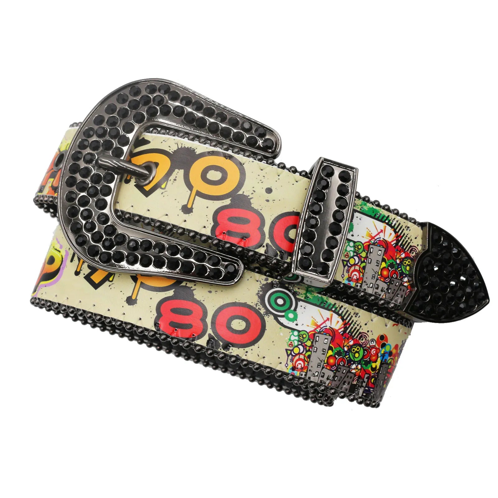 Punk Black Rhinestone Belt – Y2K Western Cowboy Designer Belt belt LUNARITY GARAGE