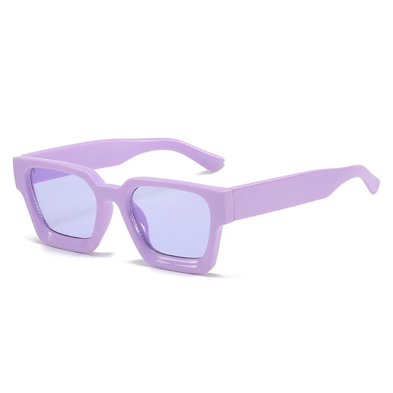 Vintage Square Candy Color Sunglasses – UV400 Gradient Designer Shades