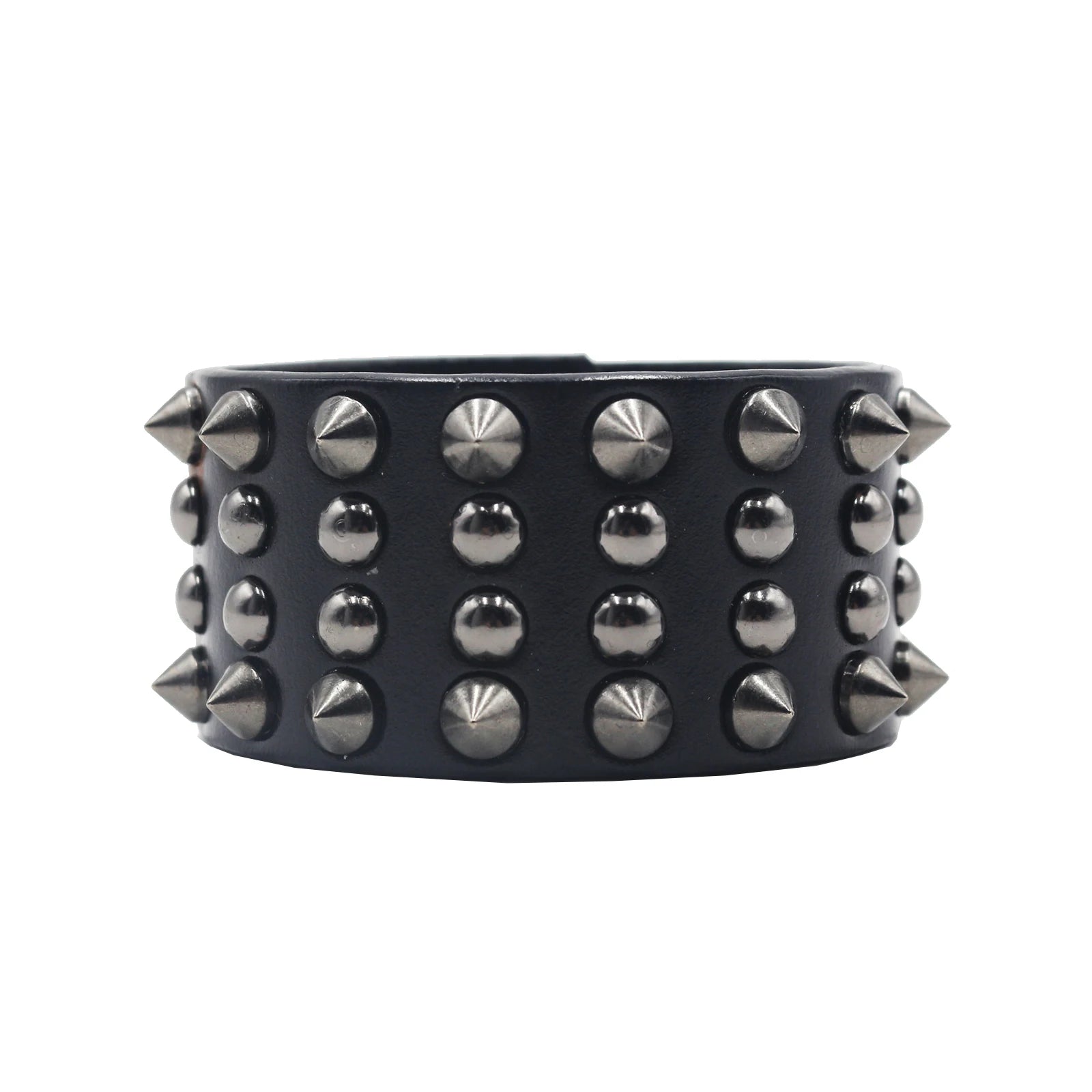 Punk Hip Hop Rock Genuine Leather Bracelet – Chain Rivet Unisex Bangle bracelets LUNARITY GARAGE 01