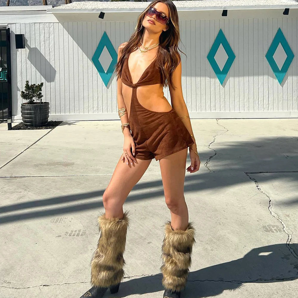 Y2k Vintage Faux Fur Leg Warmers Hot Girl Harajuku Winter Warm Furry Boots Cover Socks Jk Punk Hiphop Cosplay Accessories  LUNARITY GARAGE