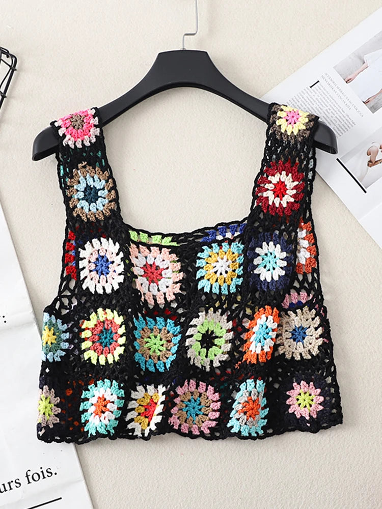 Crochet Plaid Knitted Cover-Up – Boho Beachwear cover ups LUNARITY GARAGE