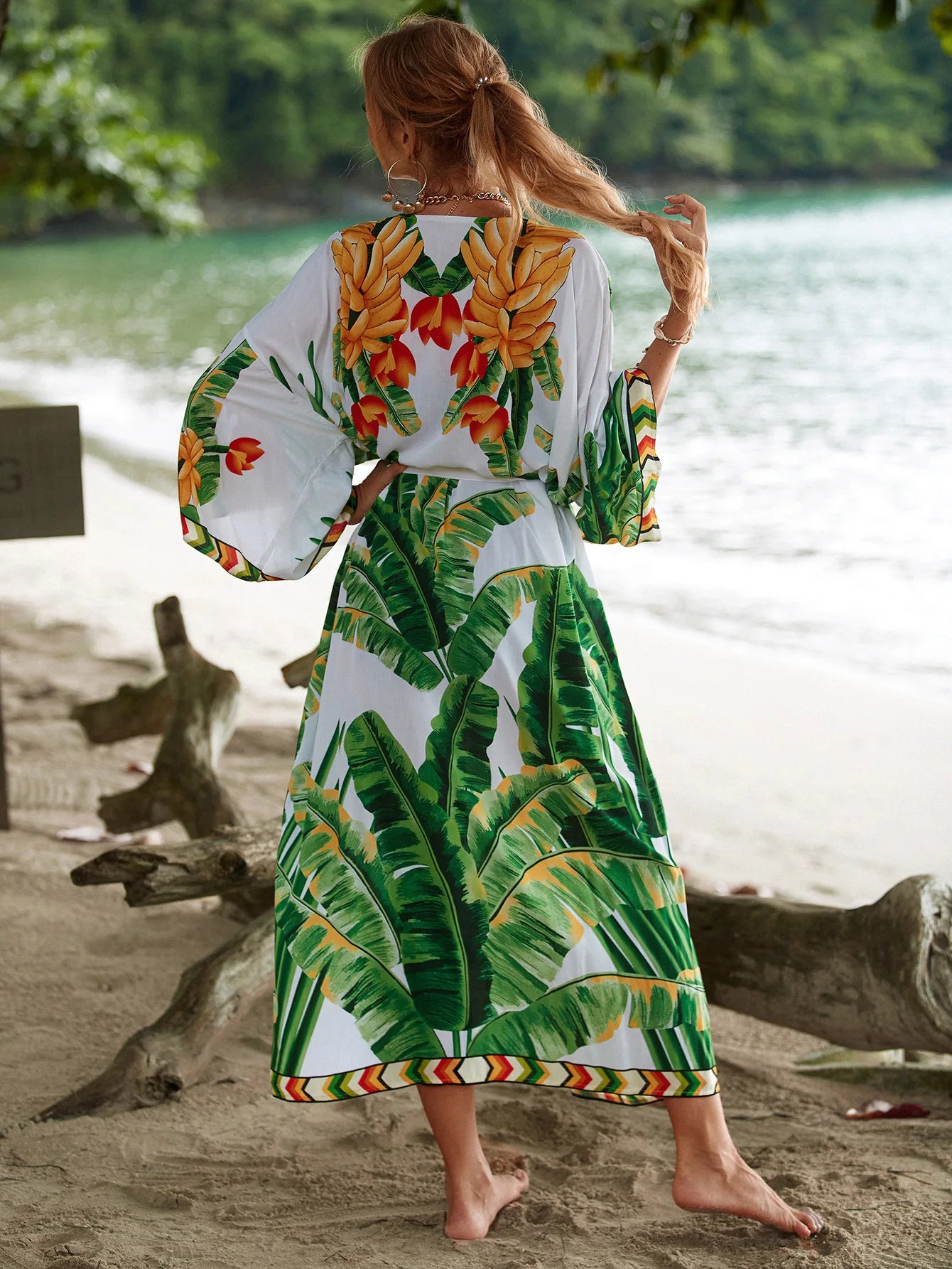 The Africa Printed Beach Kimono Cover-Up kimonos LUNARITY GARAGE