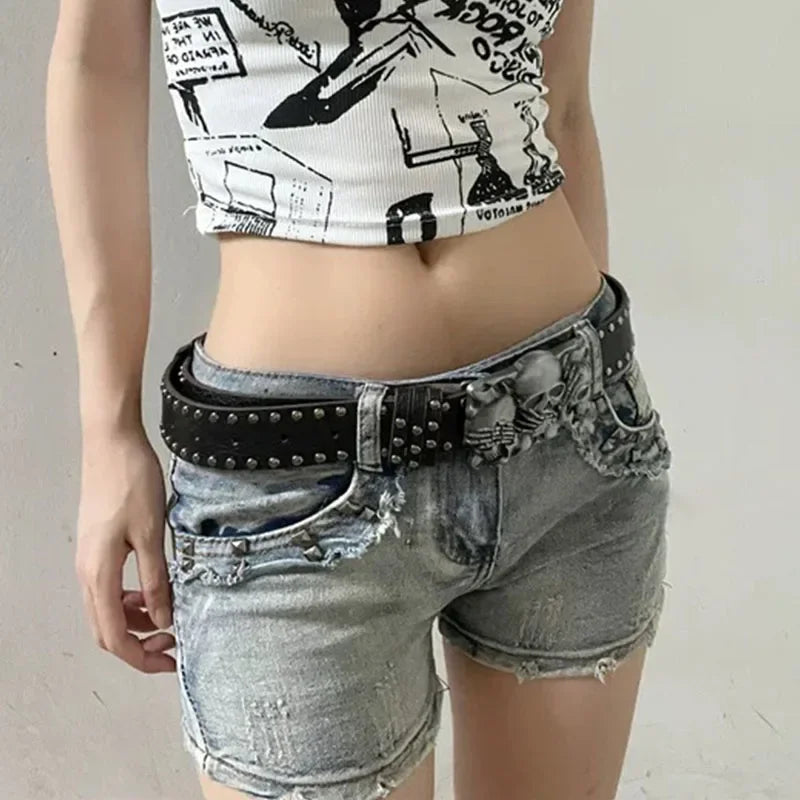 Punk Skull Hand Belt – Gothic Y2K Skeleton Hand Leather Belt with Rivets for Men and Women, Harajuku Halloween Accessories belt LUNARITY GARAGE   