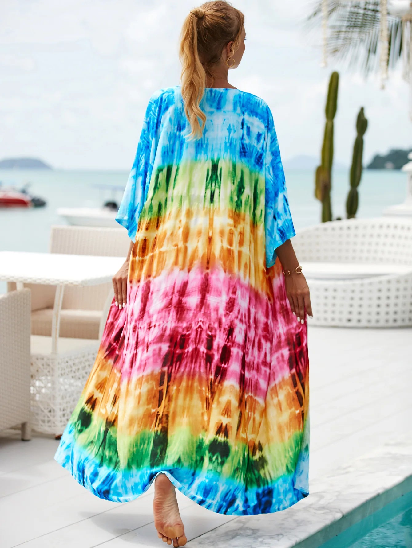 The Africa Printed Beach Kimono Cover-Up
