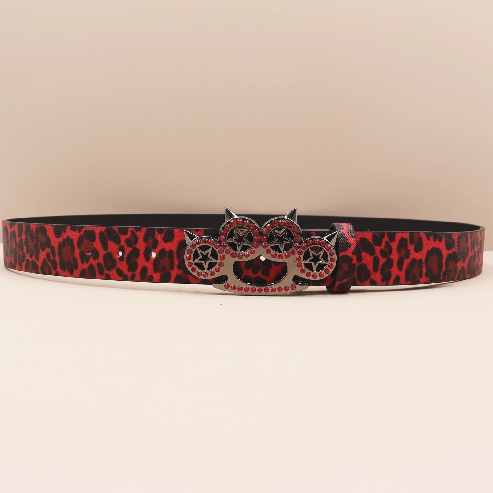 Leopard Print Rhinestone Y2K Belt - Hip Hop Western Shiny Waistband Belt LUNARITY GARAGE