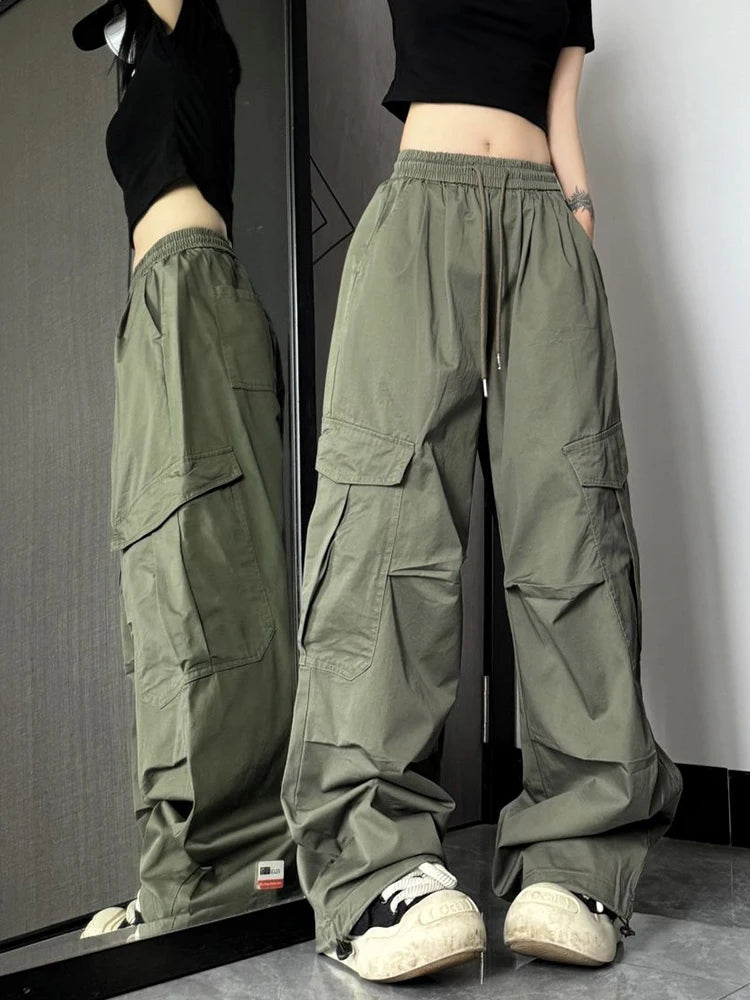 Y2K High Waist Wide Leg Cargo Pants – Streetwear Essential Pants LUNARITY GARAGE