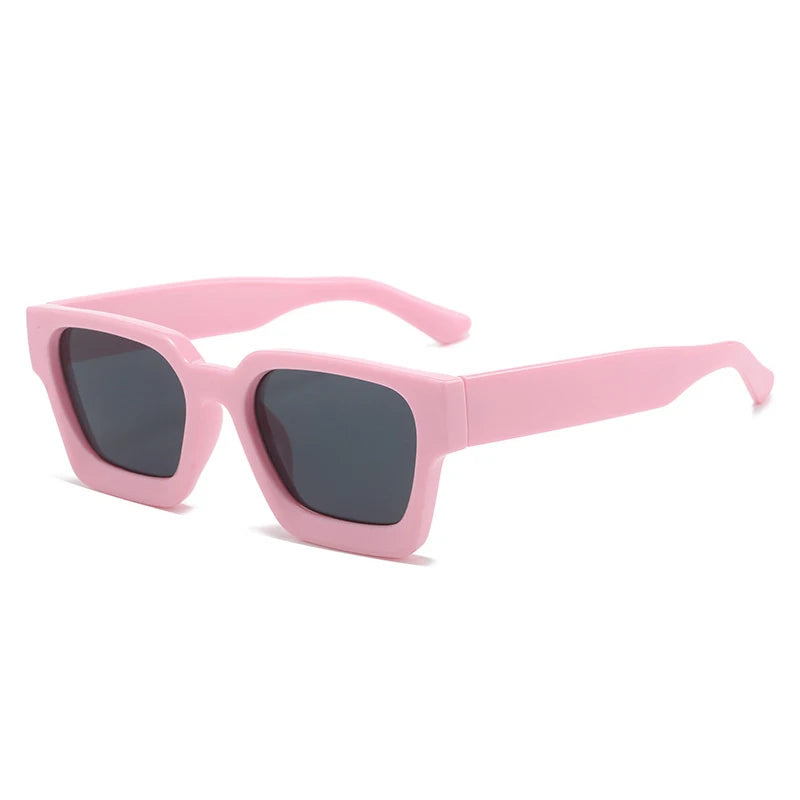 Vintage Square Candy Color Sunglasses – UV400 Gradient Designer Shades