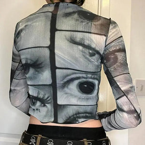 Y2K Skeleton Stitch Slim-Fit Sweater – Edgy Trendy sweater LUNARITY GARAGE