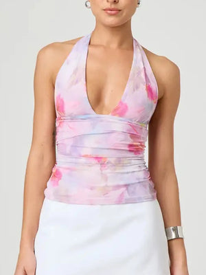Asymmetrical Lettuce Trim Crop Tube Top - Backless Y2K Tank Tank top LUNARITY GARAGE Pink S