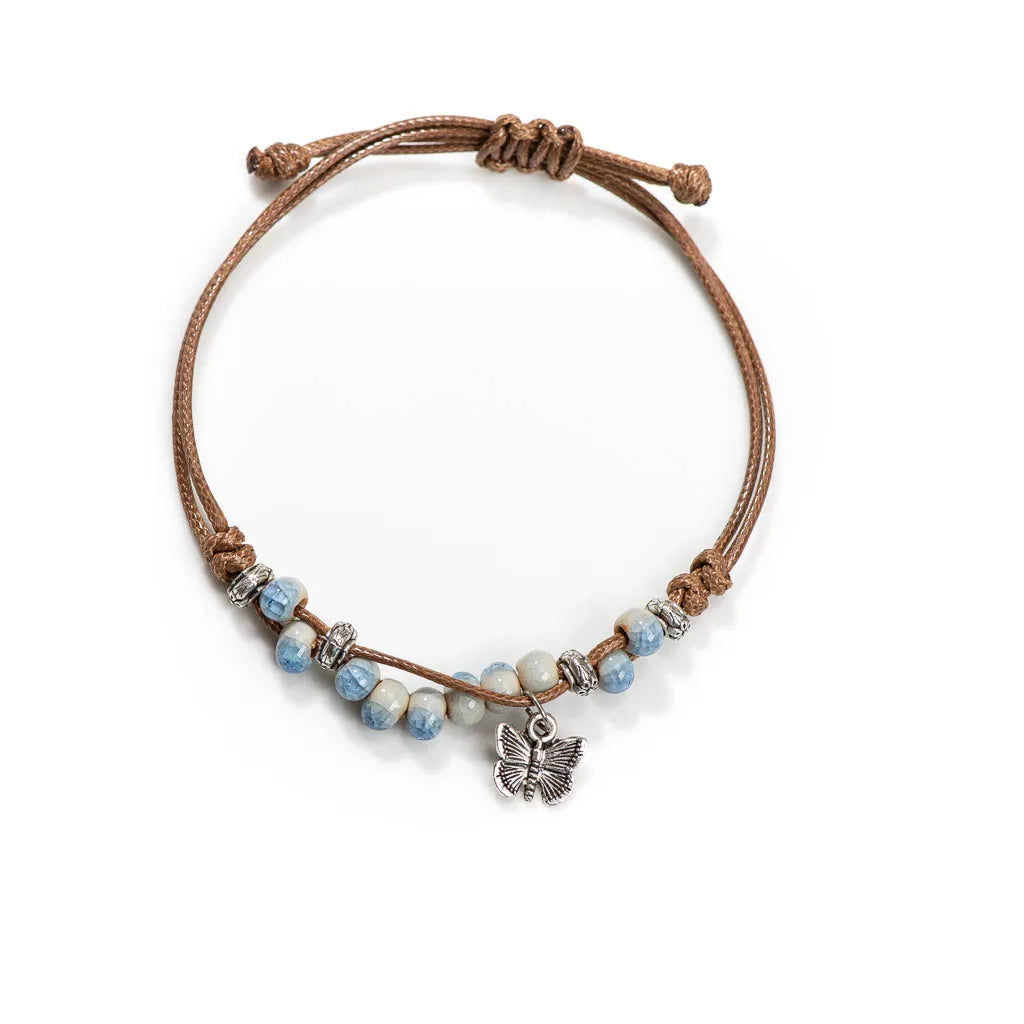 Handmade Butterfly Ceramic Cracked Ice Vintage Adjustable Bracelet bracelets LUNARITY GARAGE