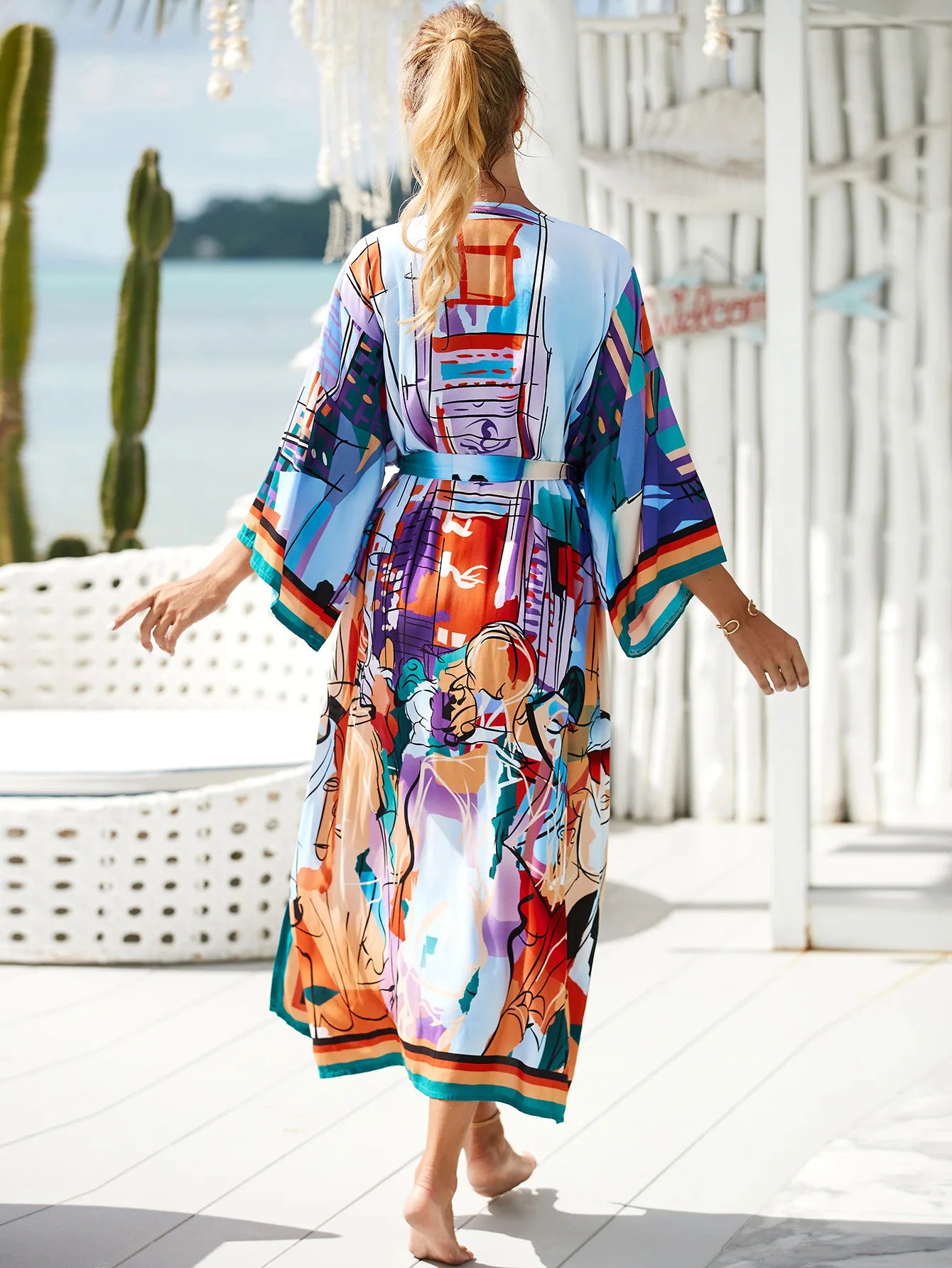 The Africa Printed Beach Kimono Cover-Up kimonos LUNARITY GARAGE