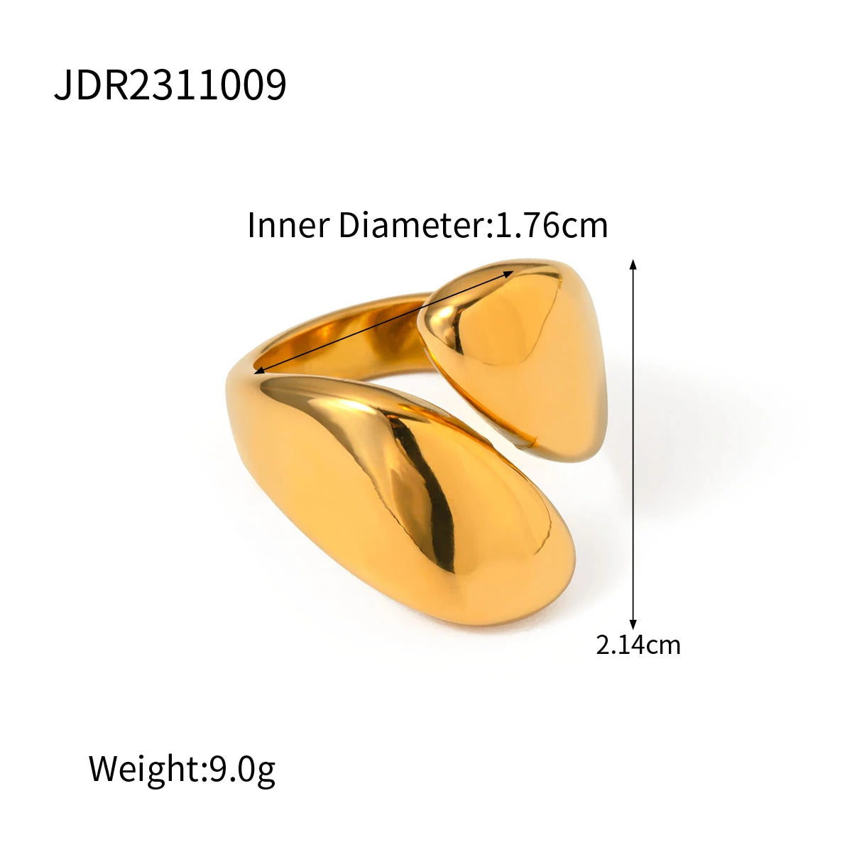 18K Gold Plated Chic Stainless Steel Ring ring LUNARITY GARAGE 1